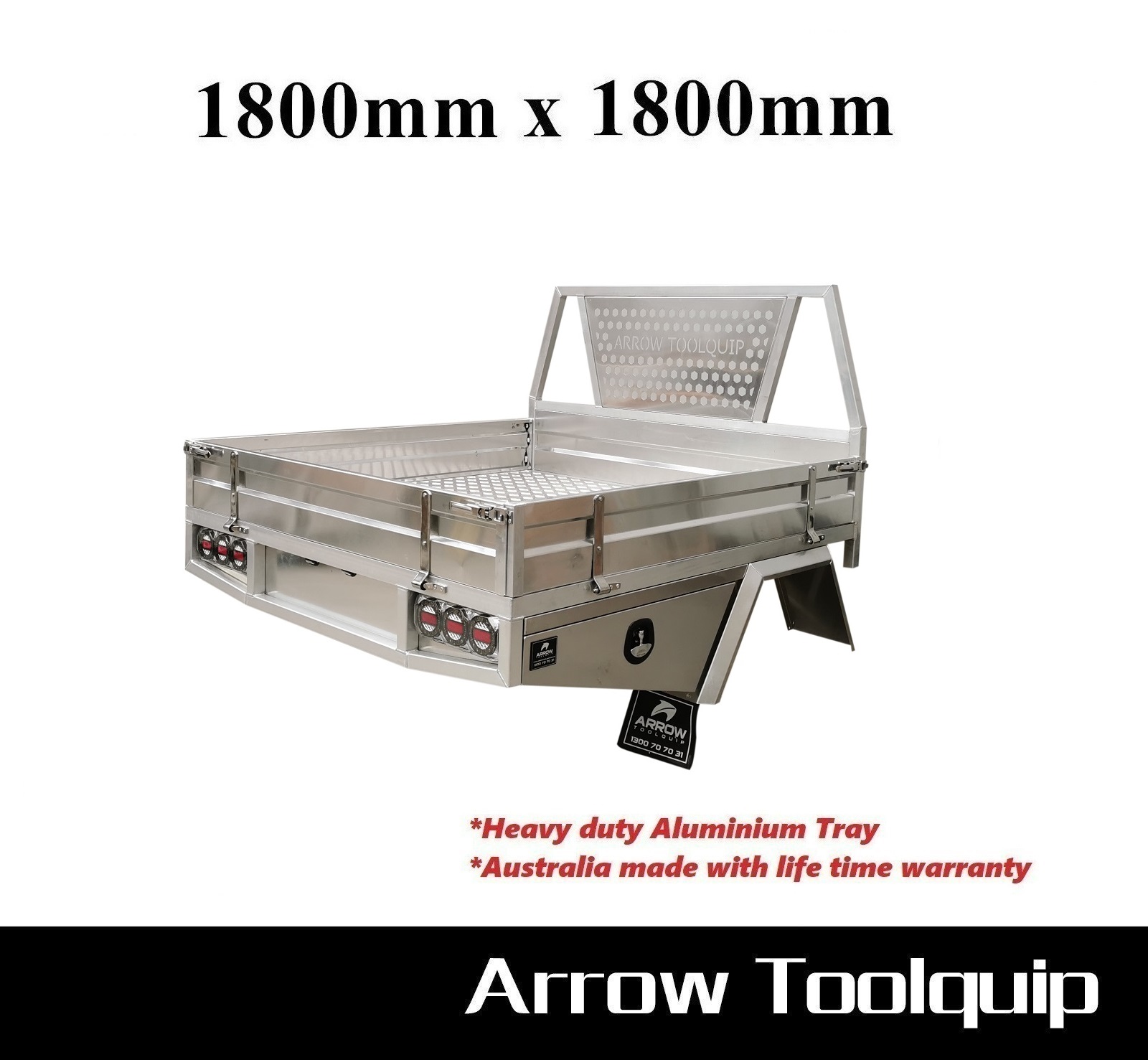 aluminium ute tray 1800x1800 with headboard&sides 1