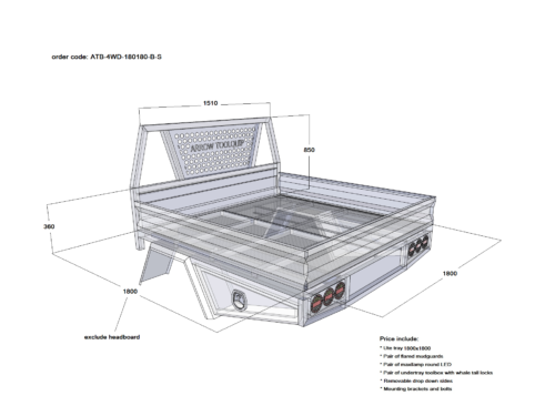 ALUMINIUM UTE TRAY 2 ATB-4WD-180180-B-S – Aluminium Ute Toolboxes ...