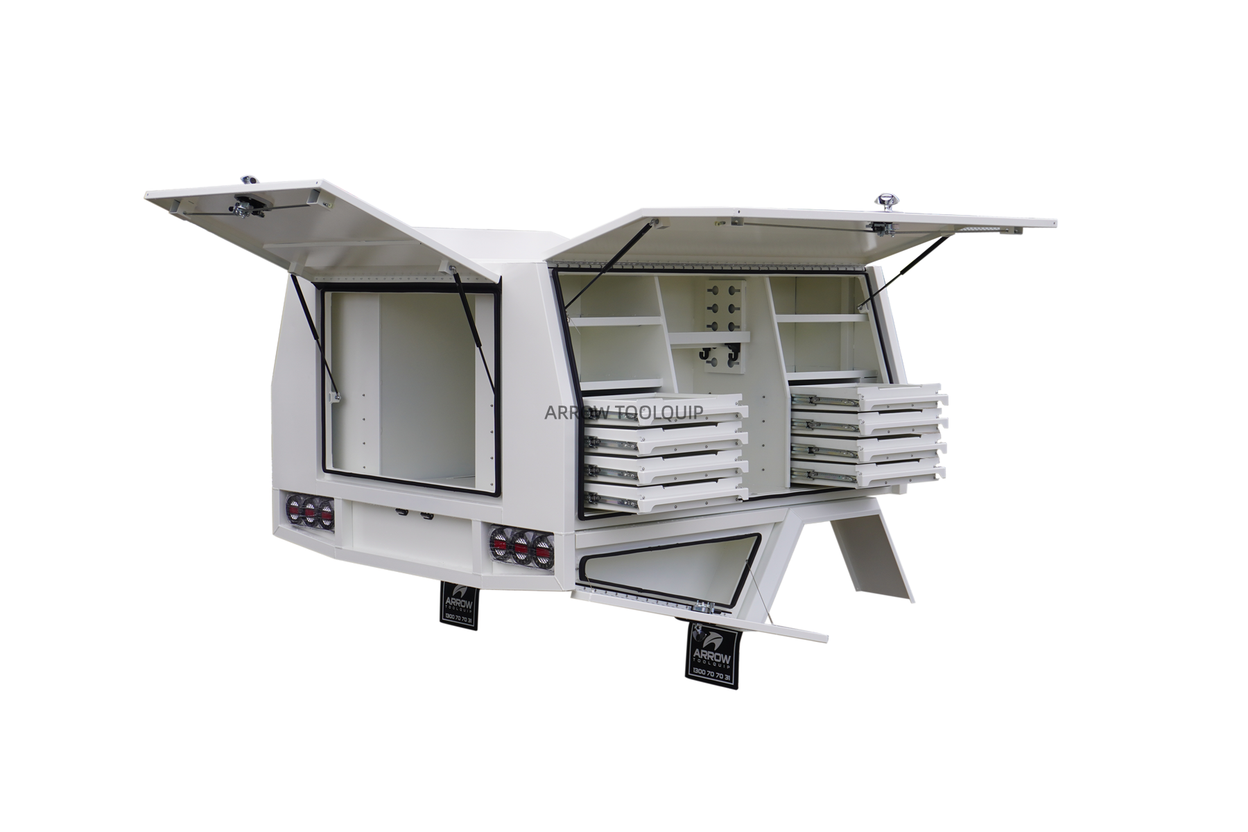 aluminium white service body canopy dual cab ute