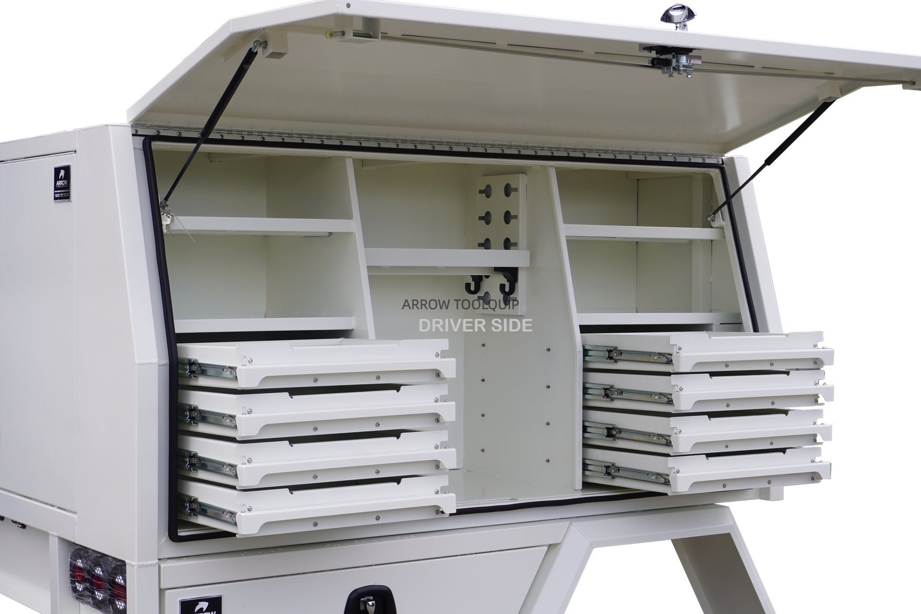 dual cab ute tray service body white