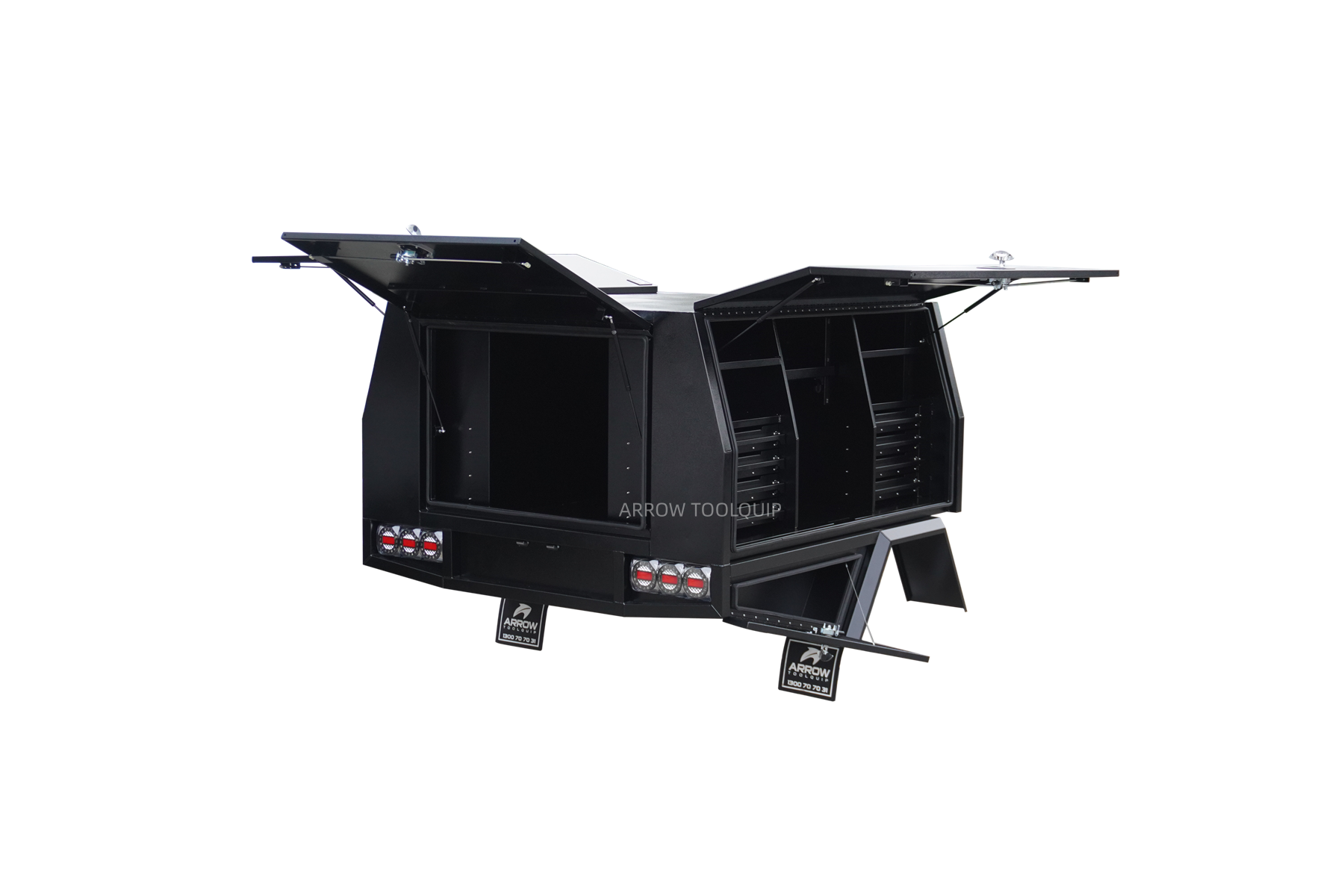 tray service body black dual cab ute